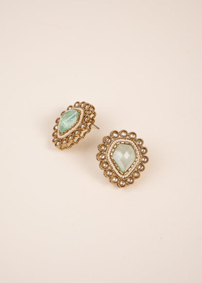 Kundan Stud Earrings/ Moissanite Polki Kundan Earrings/ CZ Diamond Stud/ Statement Studs/ Trendy Stud Earrings/ Luxury Earrings (etsy image id: 7913021453)