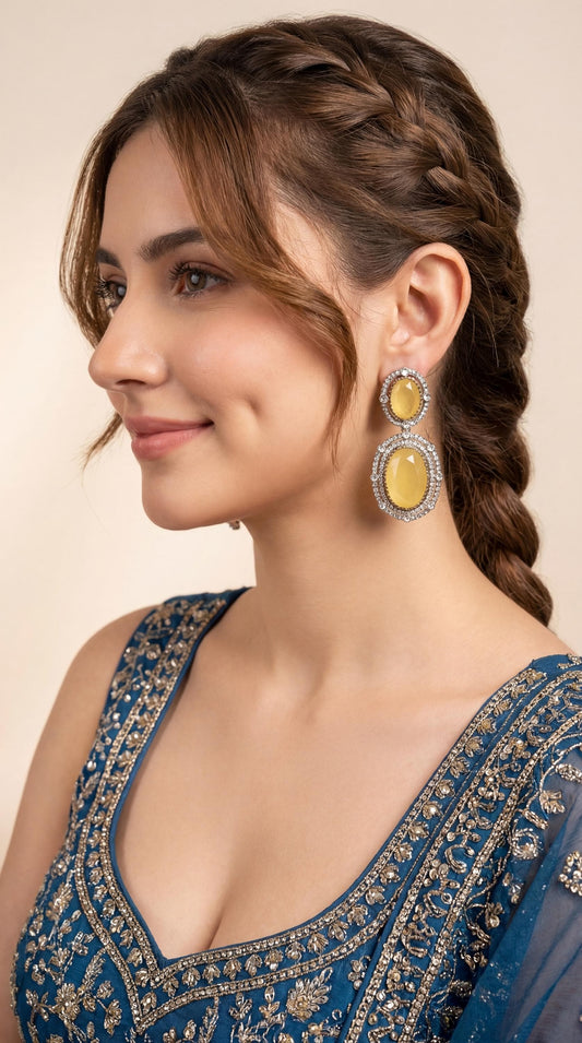 Statement Kundan Drops/ Celebrity Inspired Earrings/ Elegant Kundan Hoops/ Viral Kundan Earrings/ Indo Western Kundan Earrings/ Royal Kundan (etsy image id: 7913125779)
