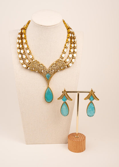 Premium Layered Kundan Necklace Set/ Kundan Bridal Necklace/ Designer Jewelry/ Bollywood Jewellery/ Indian Jewelry/ Traditional Kundan (etsy image id: 7936856745)
