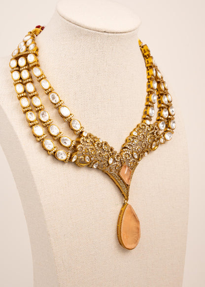Premium Layered Kundan Necklace Set/ Kundan Bridal Necklace/ Designer Jewelry/ Bollywood Jewellery/ Indian Jewelry/ Traditional Kundan (etsy image id: 7936860317)