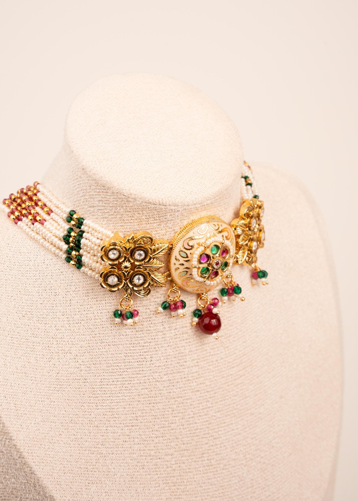 Heritage Meenakari Choker Necklace Set/ Traditional Jewelry/ Premium Quality Choker Necklace/ Statement Necklace Set (etsy image id: 7936952699)