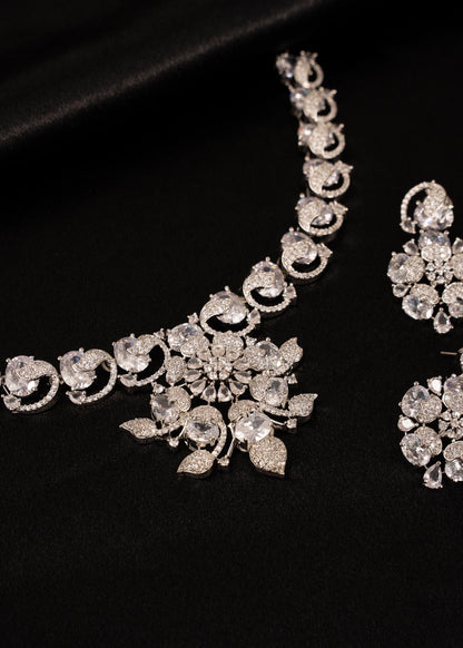 Premium American Diamond Necklace/ Bollywood Statement Jewelry/ Luxury AD Necklace/ Bridal Jewellery/ CZ Necklace/ Gift for her (etsy image id: 7936992039)
