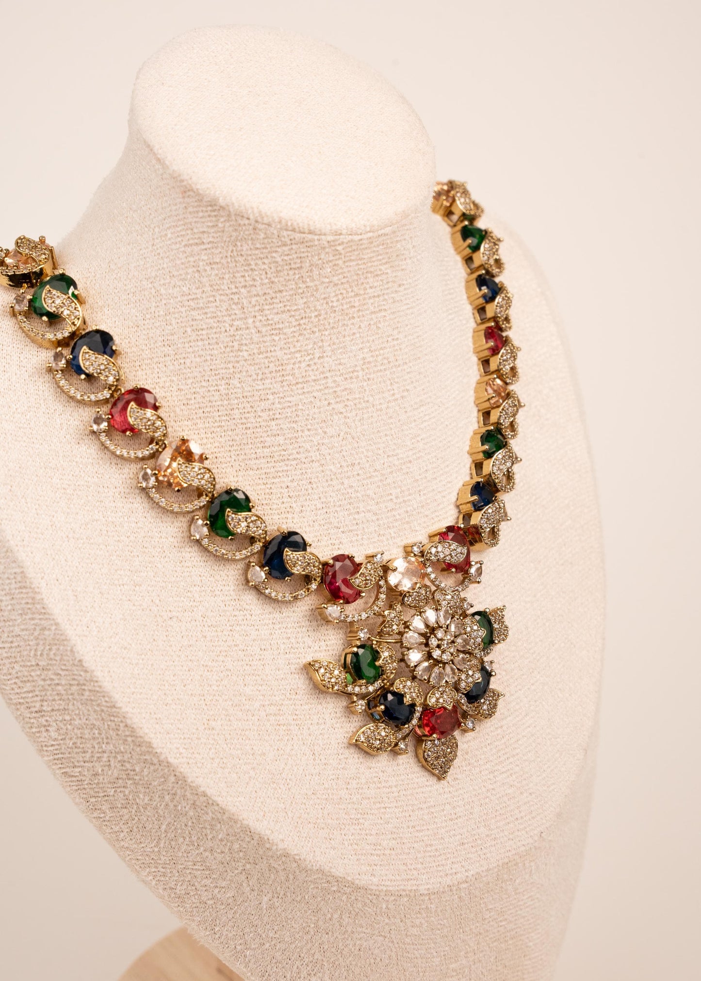 Premium American Diamond Necklace/ Bollywood Statement Jewelry/ Luxury AD Necklace/ Bridal Jewellery/ CZ Necklace/ Gift for her (etsy image id: 7936995327)