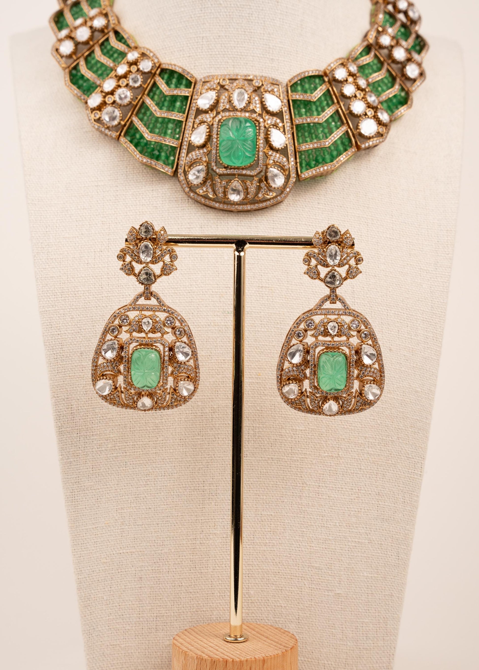 Designer Kundan Necklace Set/ Victorian Style Necklace Set/ Heavy Bridal Necklace/ Luxury Wedding jewellery (etsy image id: 7937249273)