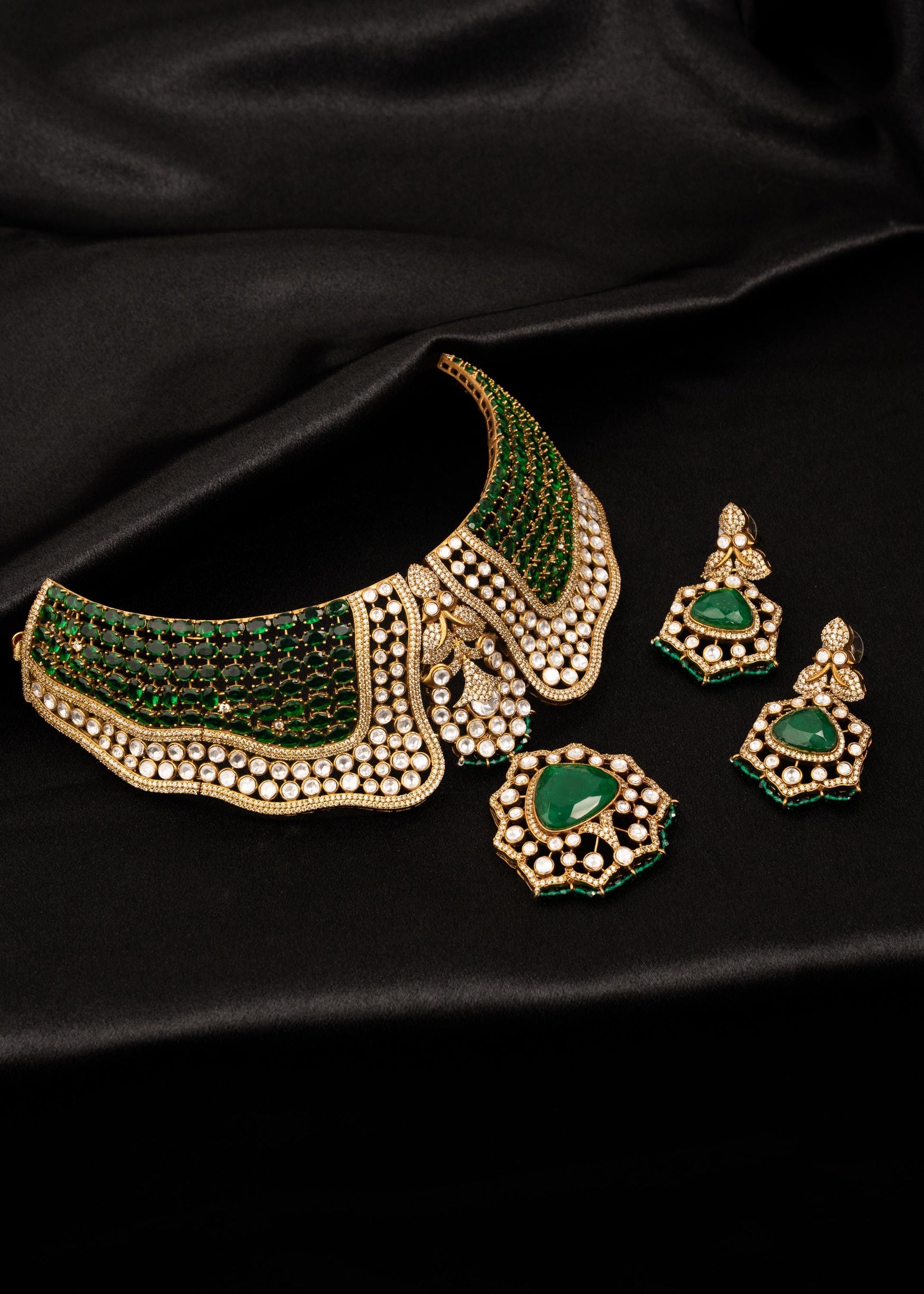 Designer Kundan Necklace Set/ Statement Kundan Necklace/ Indian Jewelry/ Bollywood Jewelry/ Bridal Choker/ Pakistani Jewelry/ Reception (etsy image id: 7940993613)