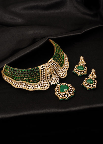 Designer Kundan Necklace Set/ Statement Kundan Necklace/ Indian Jewelry/ Bollywood Jewelry/ Bridal Choker/ Pakistani Jewelry/ Reception (etsy image id: 7940993613)