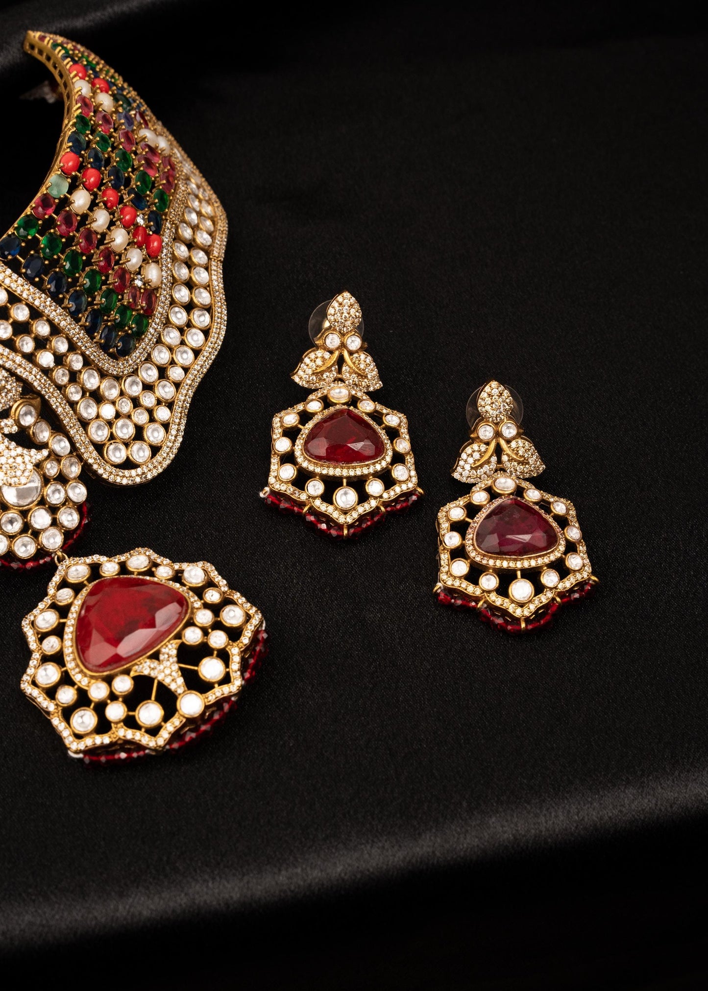Designer Kundan Necklace Set/ Statement Kundan Necklace/ Indian Jewelry/ Bollywood Jewelry/ Bridal Choker/ Pakistani Jewelry/ Reception (etsy image id: 7940993649)