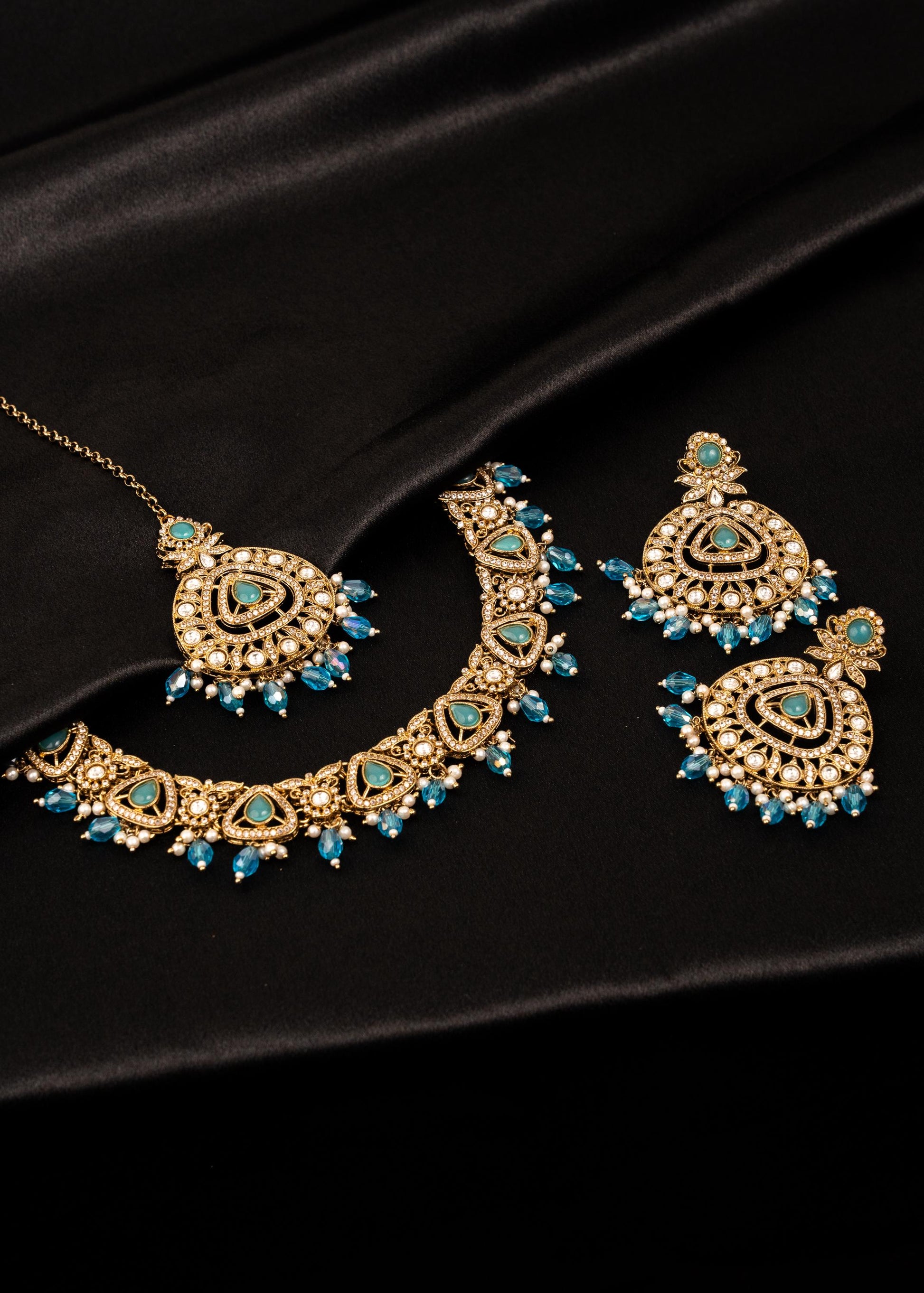 Antique Kundan Polki Necklace Set/ Heritage Jewelry/ Indian Wedding Jewelry/ Pakistani Jewelry/ Statement Bridal Choker Necklace (etsy image id: 7941053709)