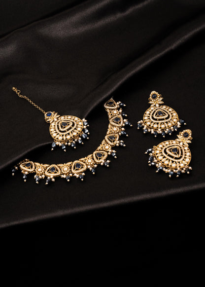 Antique Kundan Polki Necklace Set/ Heritage Jewelry/ Indian Wedding Jewelry/ Pakistani Jewelry/ Statement Bridal Choker Necklace (etsy image id: 7941053879)