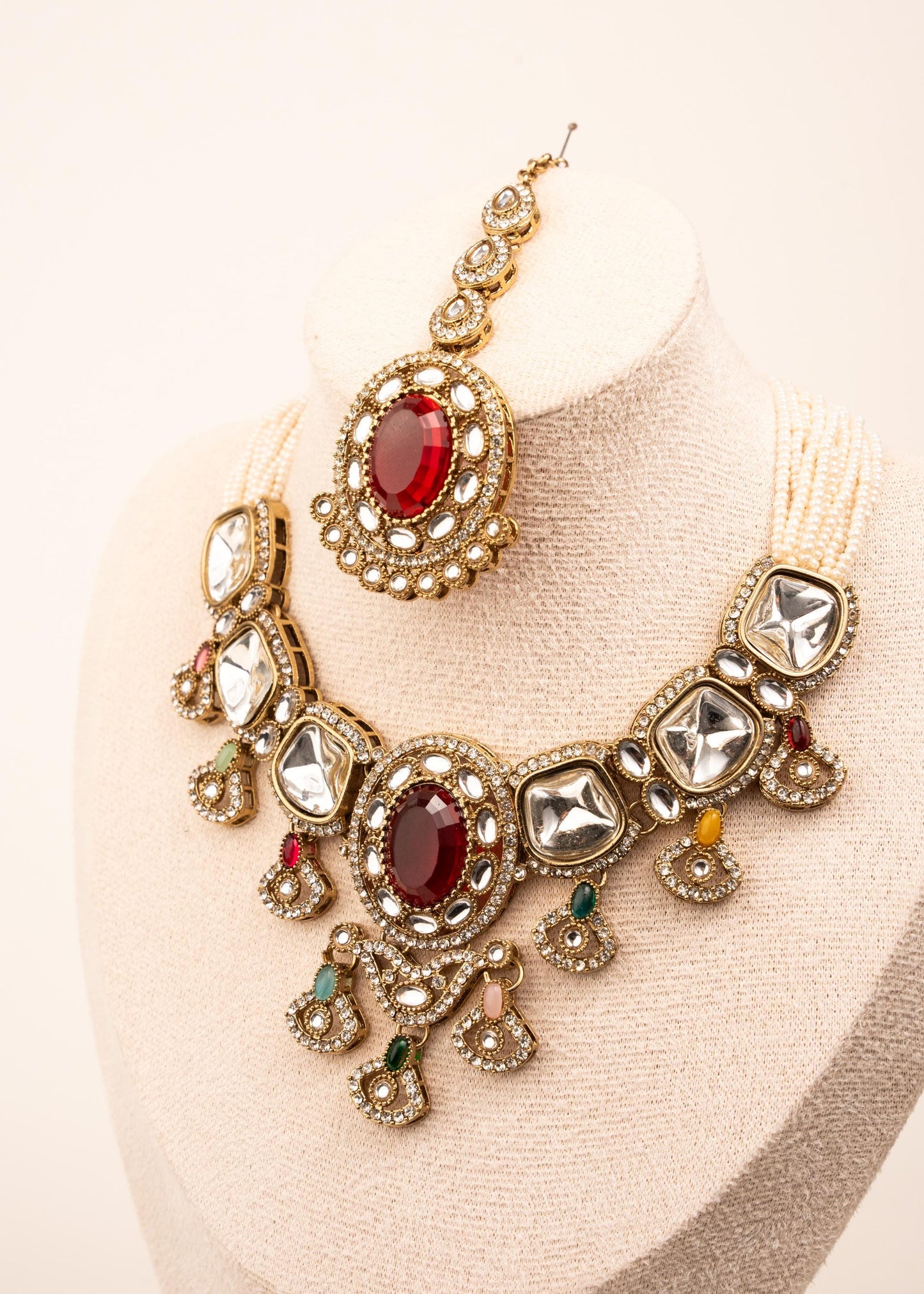 Premium Kundan Necklace Set/ Indian Bridal Jewelry/ Wedding Jewelry/ Traditional Indian Necklace Set/ Kundan statement necklace (etsy image id: 7941070219)