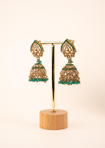High Quallity Bridal Kundan Polki Nceklace Set/ Indian Statement Polki Set/ Pakistani Jewelry/ Bridal Choker Necklace Set/ Emerald (etsy image id: 7941073107)