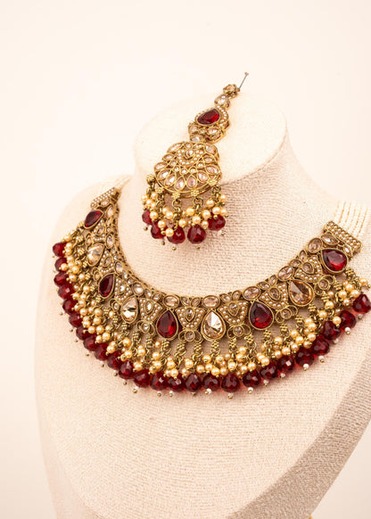 Luxury Antique Kundan Necklace Set/ Indian Bridal Jewellery Set/ Statement Kundan Set/ Bollywood Jewelry/ Bridal Kundan Choker Set/ (etsy image id: 7941102077)
