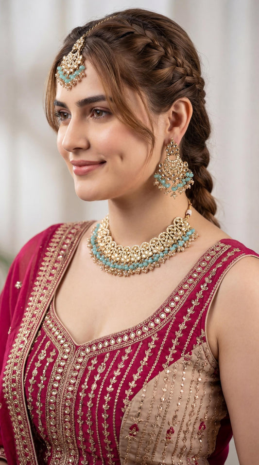 Antique Kundan Polki Necklace Set/ Indian Wedding Jewelry/ Statement Bridal Necklace/ Bollywood Jewellery/ Pakistani Jewelry/ Meenakari (etsy image id: 7942527449)