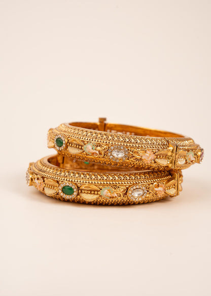 High Quality Indian Bridal Gold Bangles Set/ Traditional Bangles/ Gold Kada/ Indian Jewelry/ Gold Bracelet Set/ Gold Plated Bangles Set (etsy image id: 7944288285)
