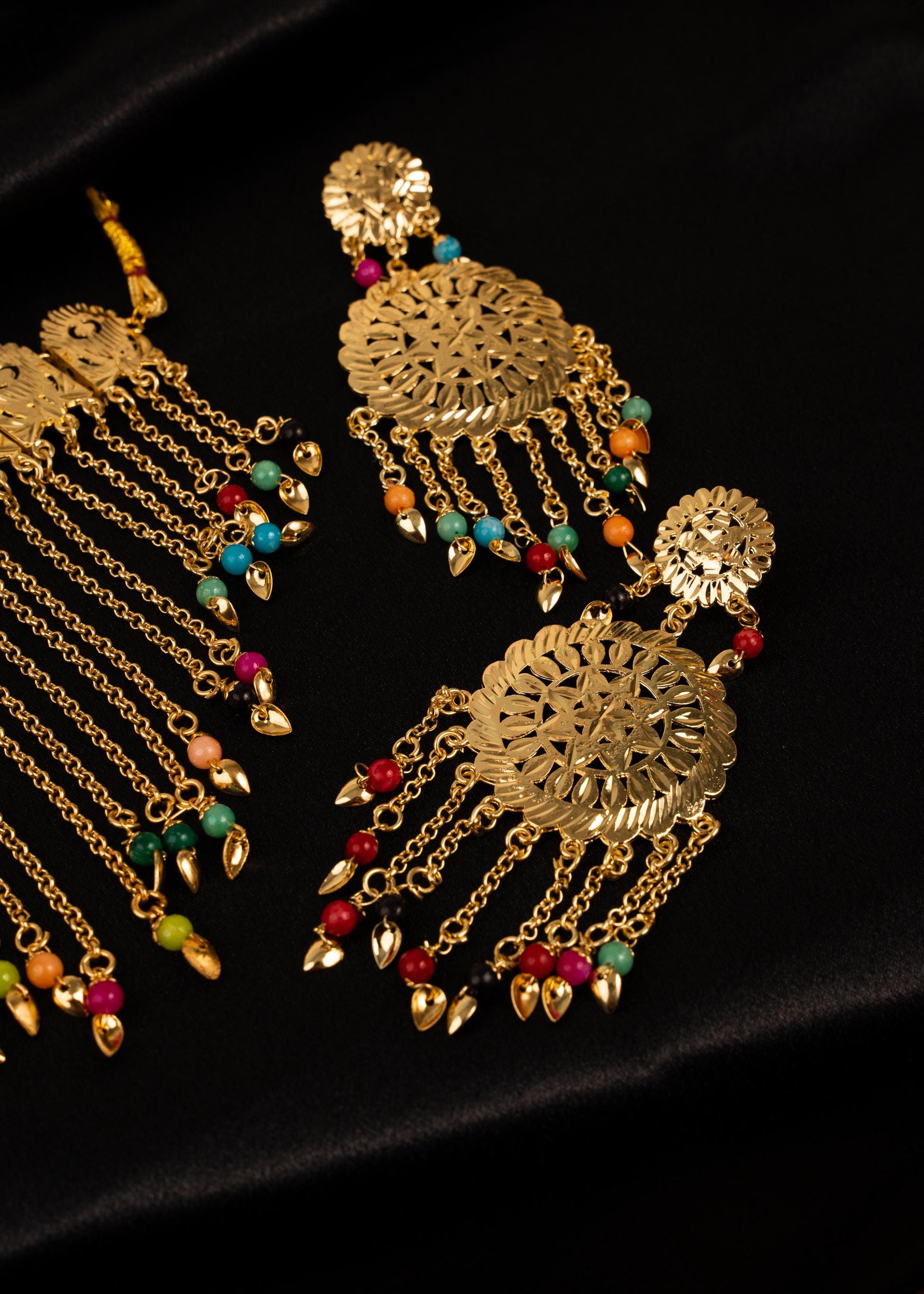 Gold Plated Pippal Patti Necklace Set/ Traditional Gold Choker Set/ Layered Bridal Jewelry/ Trendy Waterfall Necklace/ Indian Jewelry/ Multi (etsy image id: 7944473799)