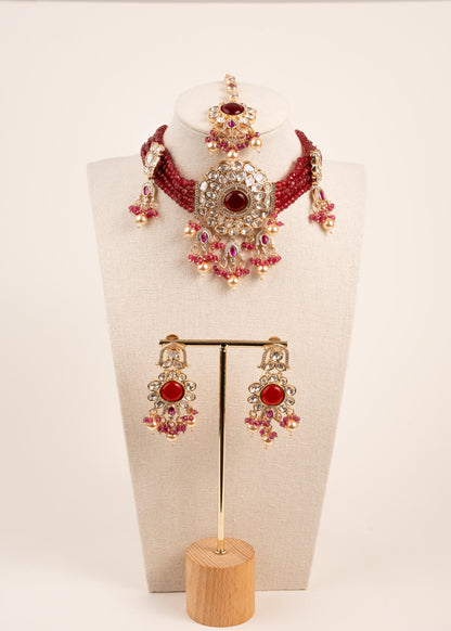 Royal Kundan Choker Necklace Set/ Indian Jewelry/ Bridal Jewelry Set/ Pakistani Jewelry/ Imitation Kundan Choker Necklace Set/ Bollywood (etsy image id: 7944533623)