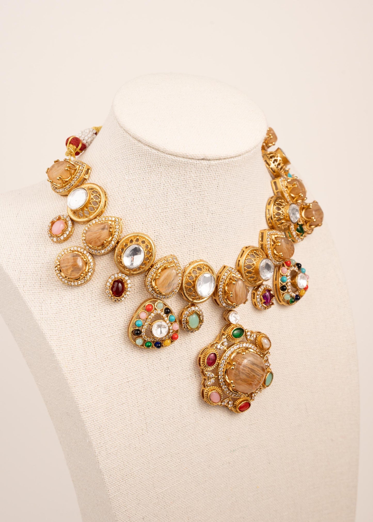 Sabyasachi Inspired Kundan Necklace Set/ Indian Jewelry/ Celebrity Inspired/ Indian Wedding Jewellery/ Statement Necklace/ Bollywood Style (etsy image id: 7944579843)
