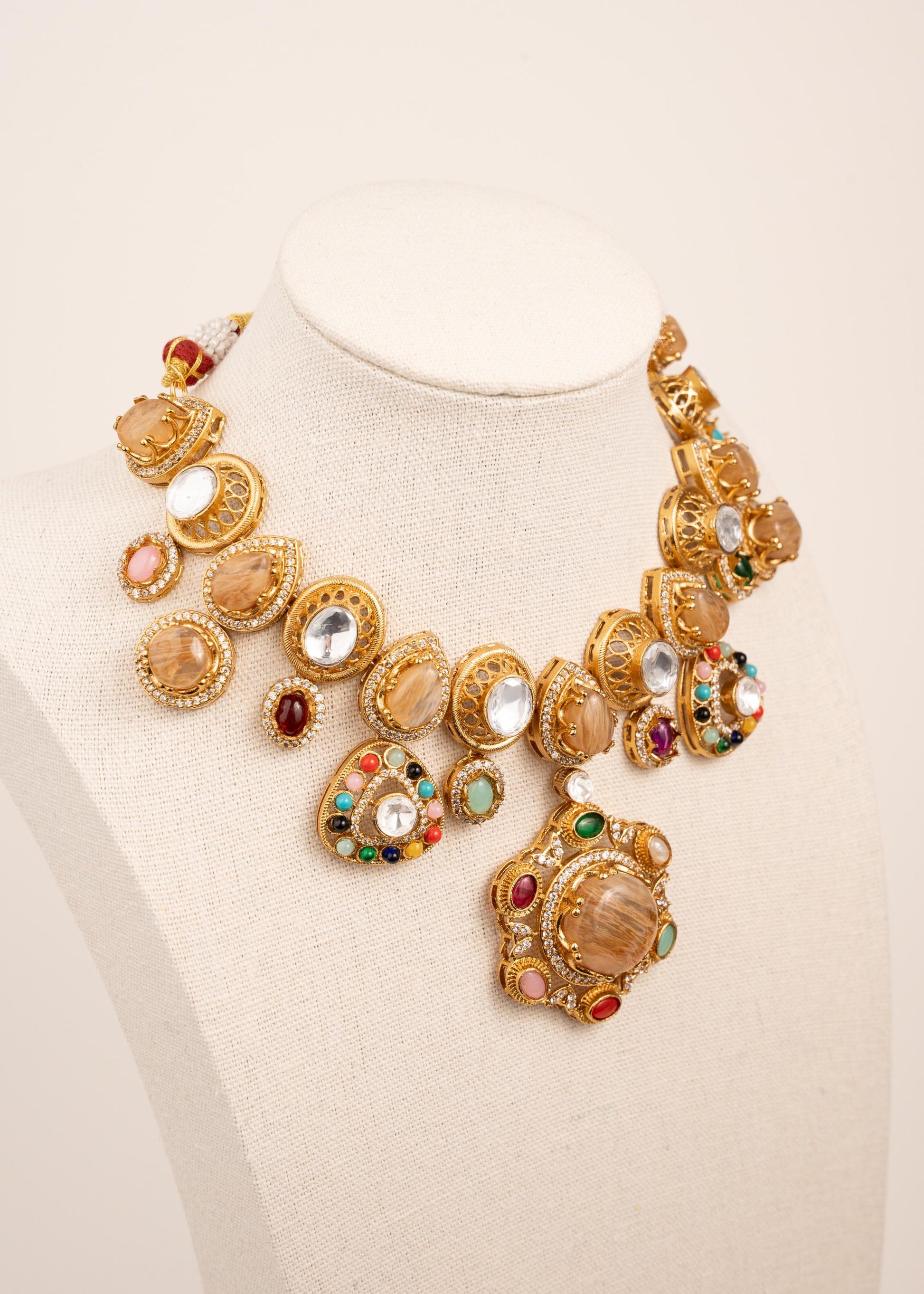 Sabyasachi Inspired Kundan Necklace Set/ Indian Jewelry/ Celebrity Inspired/ Indian Wedding Jewellery/ Statement Necklace/ Bollywood Style (etsy image id: 7944579843)
