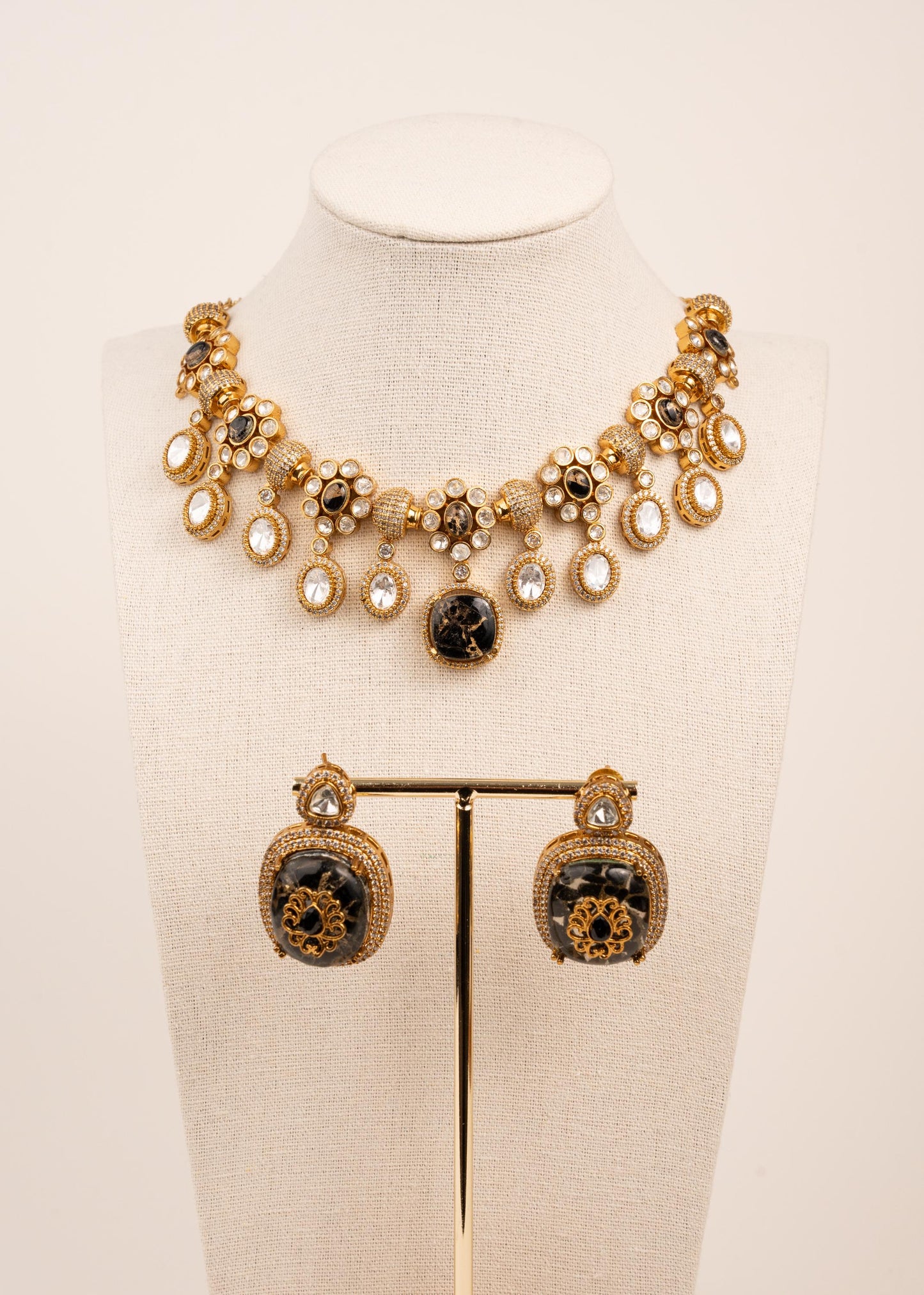 Sabyasachi Inspired Kundan Bridal Necklace Set/ Indian Jewelry/ Designer Kundan Necklace/ Statement Necklace for Bride/ Bollywood Jewelry (etsy image id: 7944584087)