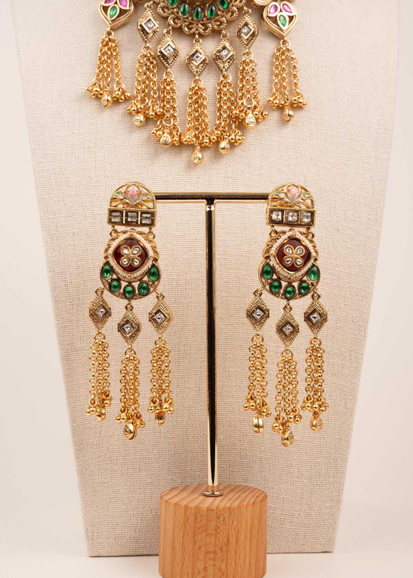 Gold Rajwadi Kundan Necklace Set/ Gold Bridal Jewelry/ Kundan Statement Necklace Set/ Traditional Jewelry/ Heritage Kundan Necklace/ Antique (etsy image id: 7944600229)
