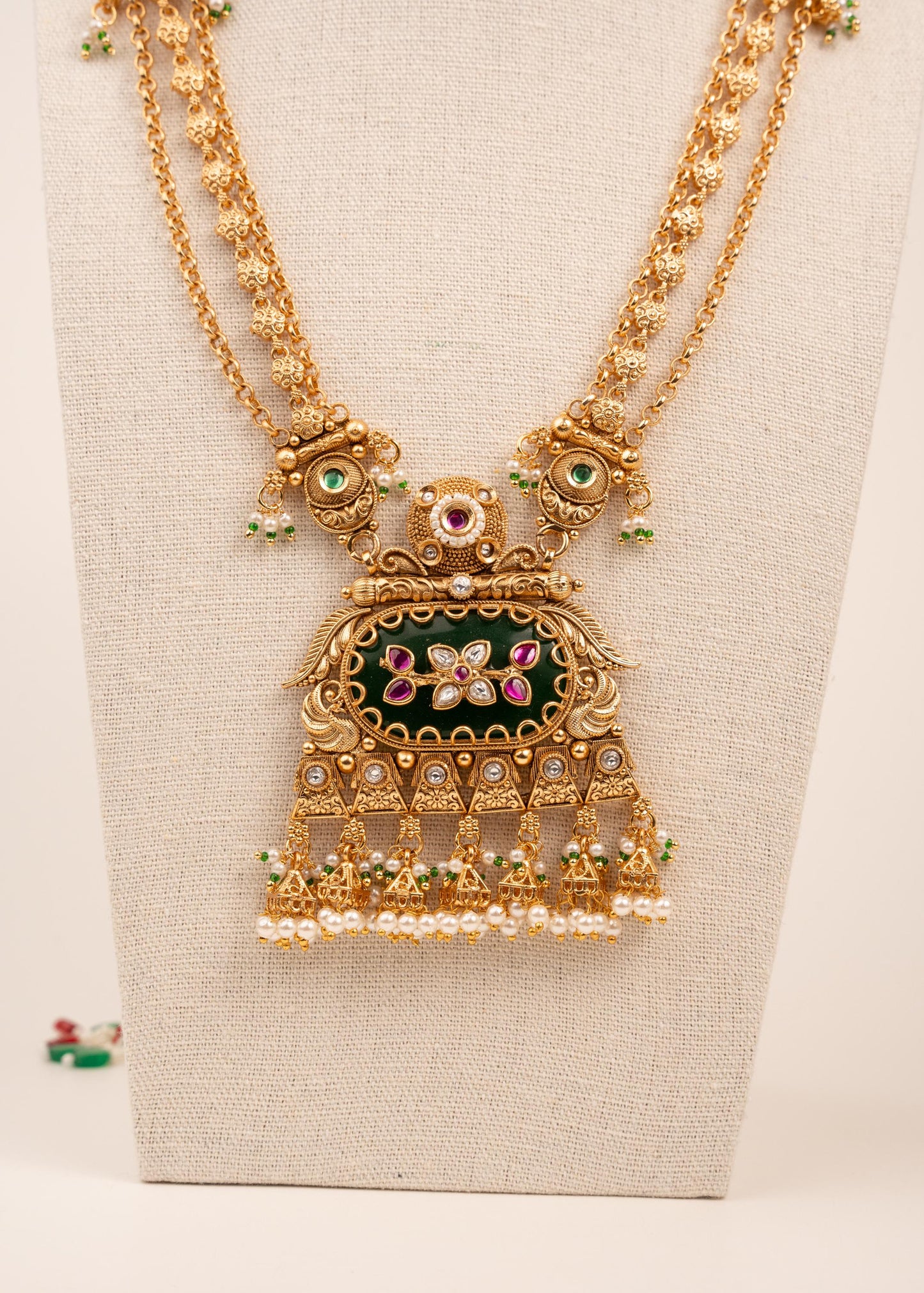Long Heritage Meenakari Necklace Set/ Indian Bridal Necklace/ Gold Plated Jewelry/ Statement Jewellery/ Traditional Jewelry/ Raani Haar (etsy image id: 7944604449)