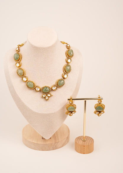 Sabyasachi Style Moissanite Kundan Necklace/ Bridal Statement Jewelry/ Indian Jewelry/ Bollywood Jewellery/ Kundan Statement Necklace Set (etsy image id: 7944647347)
