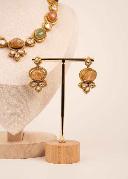 Sabyasachi Style Moissanite Kundan Necklace/ Bridal Statement Jewelry/ Indian Jewelry/ Bollywood Jewellery/ Kundan Statement Necklace Set (etsy image id: 7944650937)