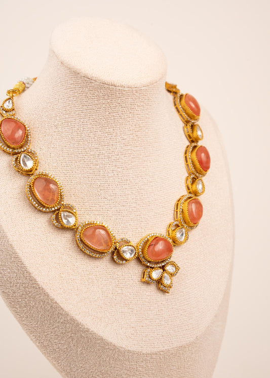 Sabyasachi Style Moissanite Kundan Necklace/ Bridal Statement Jewelry/ Indian Jewelry/ Bollywood Jewellery/ Kundan Statement Necklace Set (etsy image id: 7944650971)