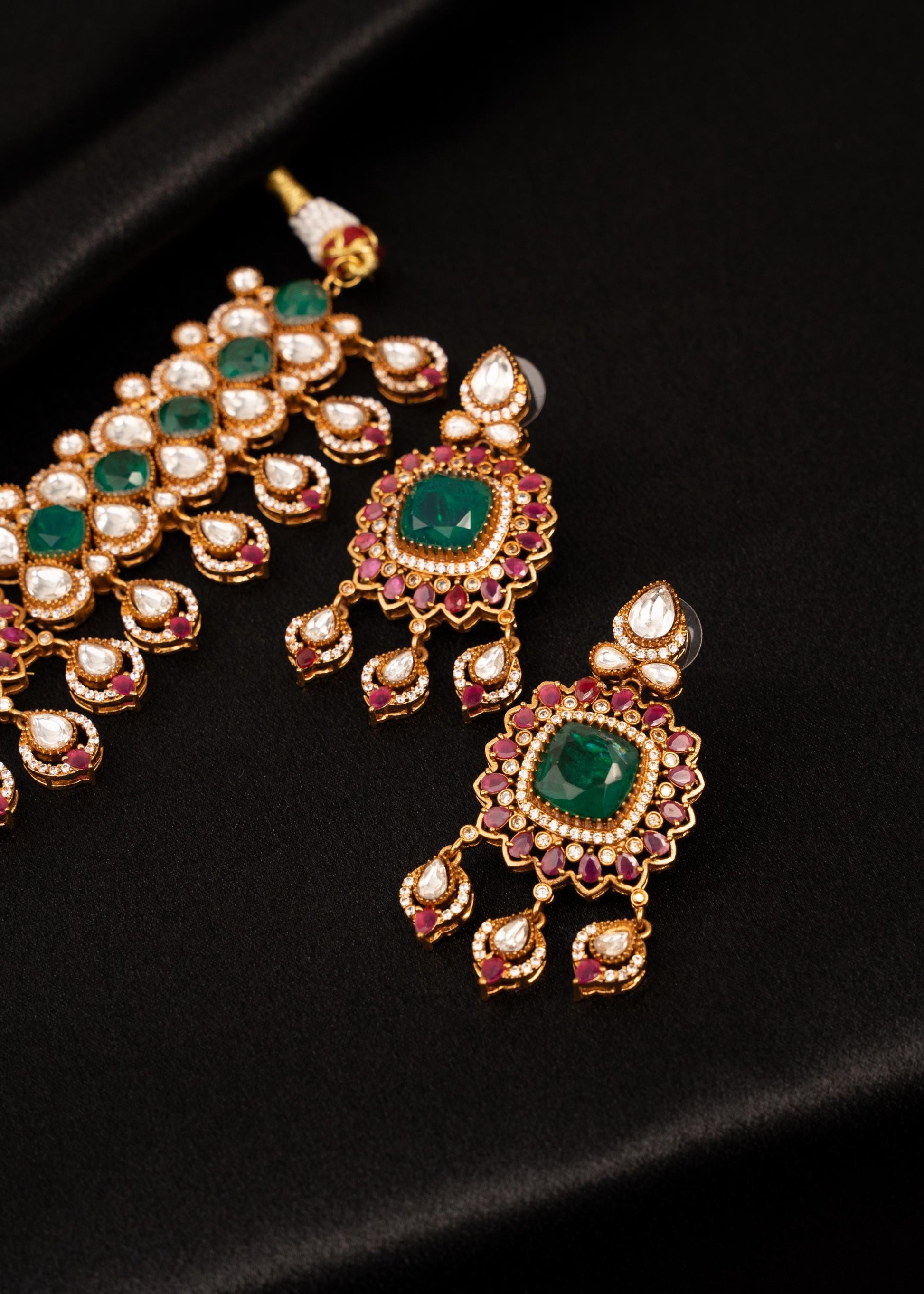 Premium Moissanite Kundan Choker Necklace Set/ Indian Jewellery/ Bridal necklace set/ Bollywood Jewellery (etsy image id: 7950413781)