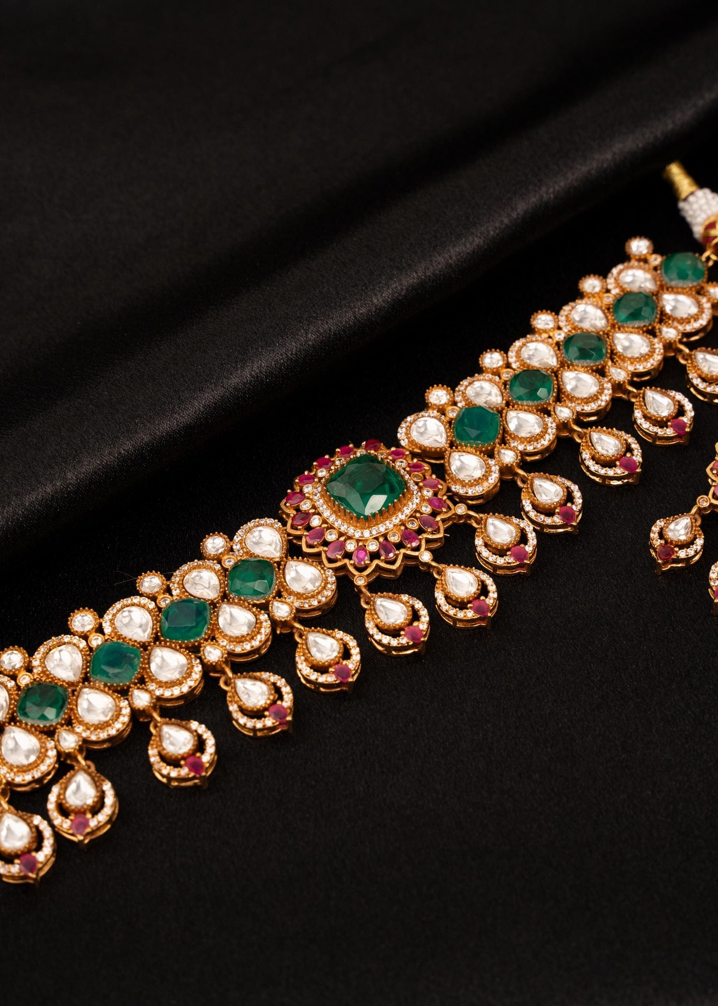 Premium Moissanite Kundan Choker Necklace Set/ Indian Jewellery/ Bridal necklace set/ Bollywood Jewellery (etsy image id: 7950413795)
