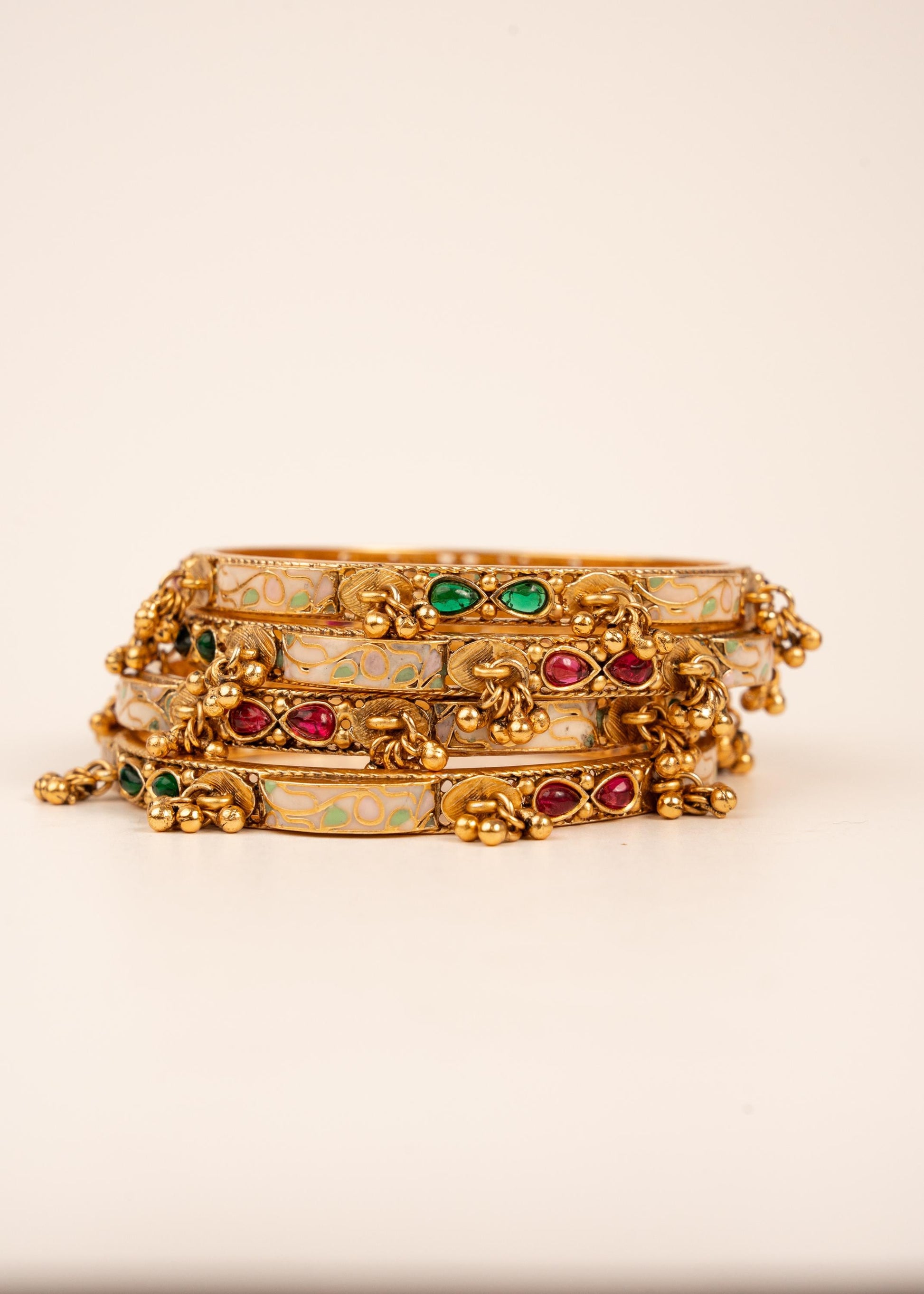 Viral Kashmiri Gold Bangles/ Ghungroo Bangles/ Kada/ Indian Gold Bangles/ Bridal Bracelet/ Traditional Bangles/ Indian Jewelry/ Ruby (etsy image id: 7957408453)