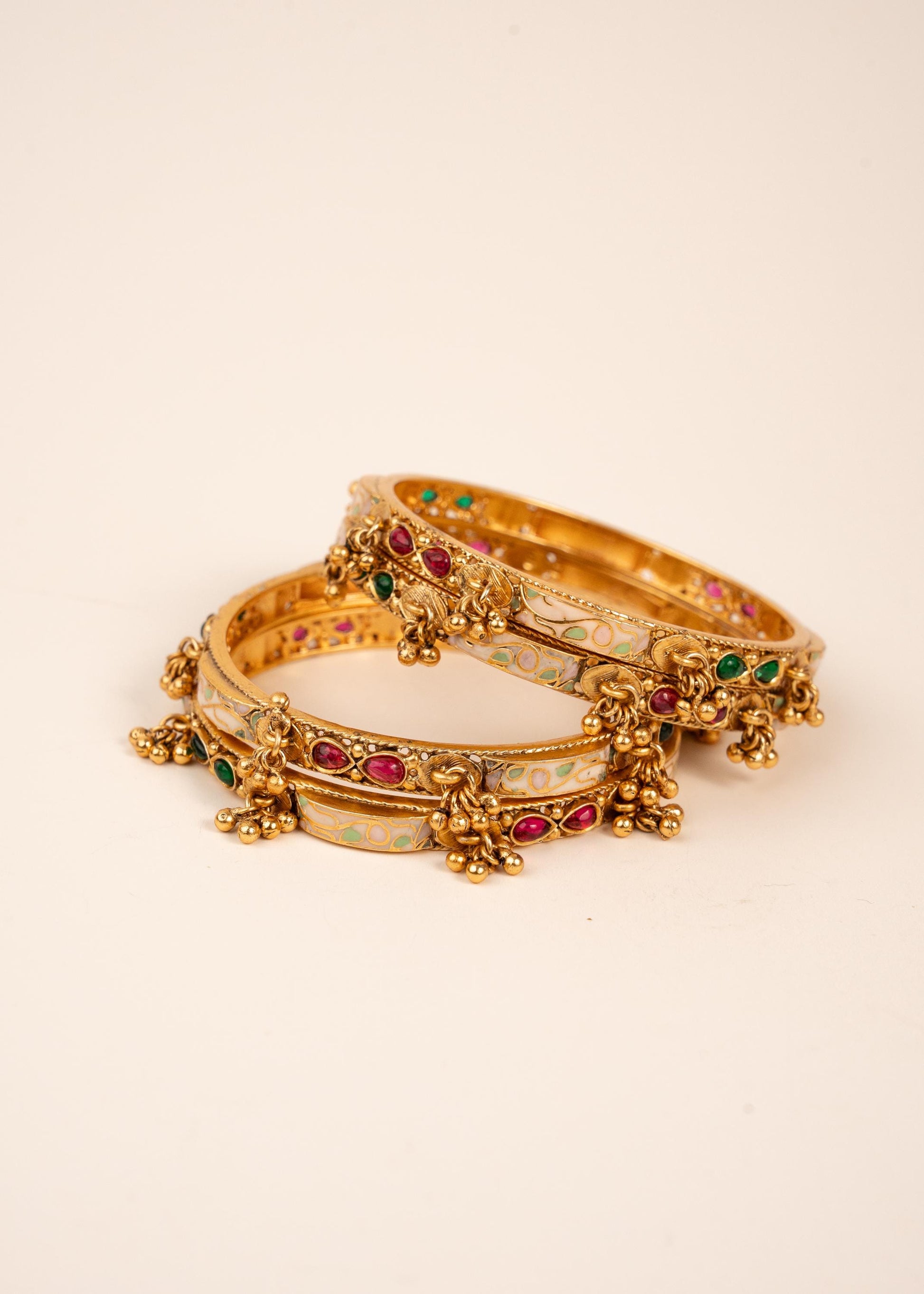 Viral Kashmiri Gold Bangles/ Ghungroo Bangles/ Kada/ Indian Gold Bangles/ Bridal Bracelet/ Traditional Bangles/ Indian Jewelry/ Ruby (etsy image id: 7957408517)