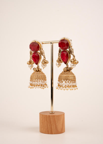 Premium Quality kundan Kashmiri Earrings/ Kashmiri Indian Jewelry/ Ghugroo Earrings/ Gold Plated Earrings/ Statement Earrings/ Jhumkas (etsy image id: 7974122562)