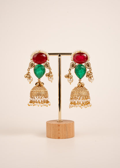 Premium Quality kundan Kashmiri Earrings/ Kashmiri Indian Jewelry/ Ghugroo Earrings/ Gold Plated Earrings/ Statement Earrings/ Jhumkas (etsy image id: 7974129548)