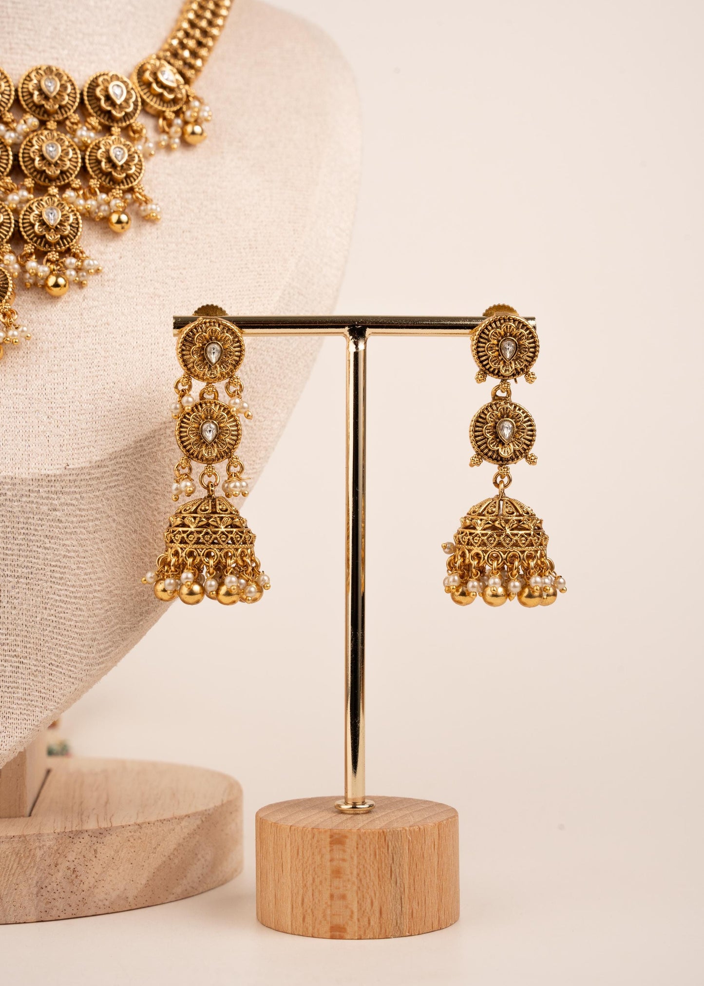 High Quality Gold Plated Kundan Necklace Set/ Indian Wedding Jewelry/ Traditional/ Multi/ Pakistani Jewelry/ Bridal Statement Necklace (etsy image id: 7974273214)