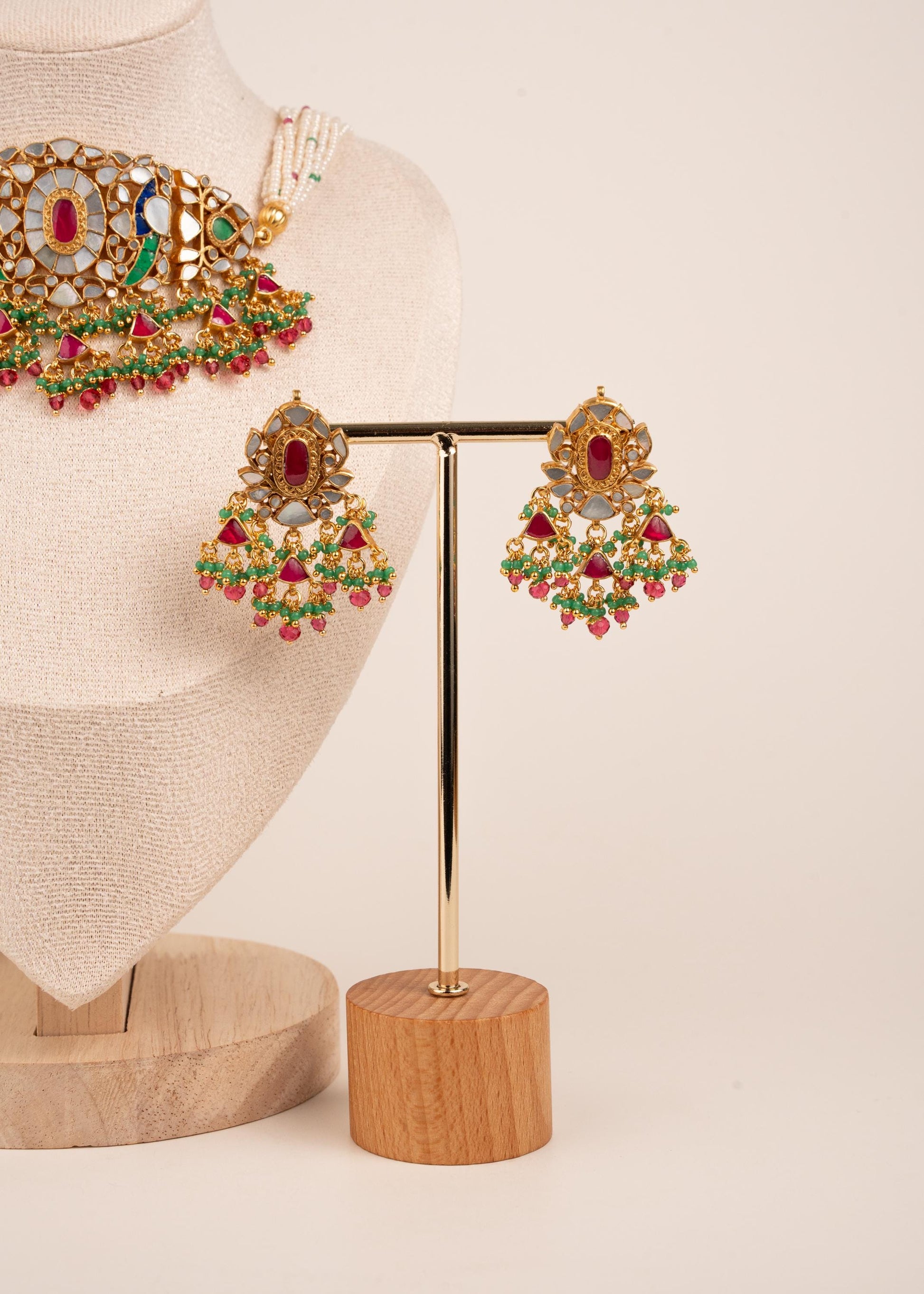 High Quality Pachi Kundan Choker Necklace Set with Earrings/ Traditional Pachi Kundan Necklace/ Indian Jewelry/ Pakistani Jewelry/ Wedding (etsy image id: 7974288830)