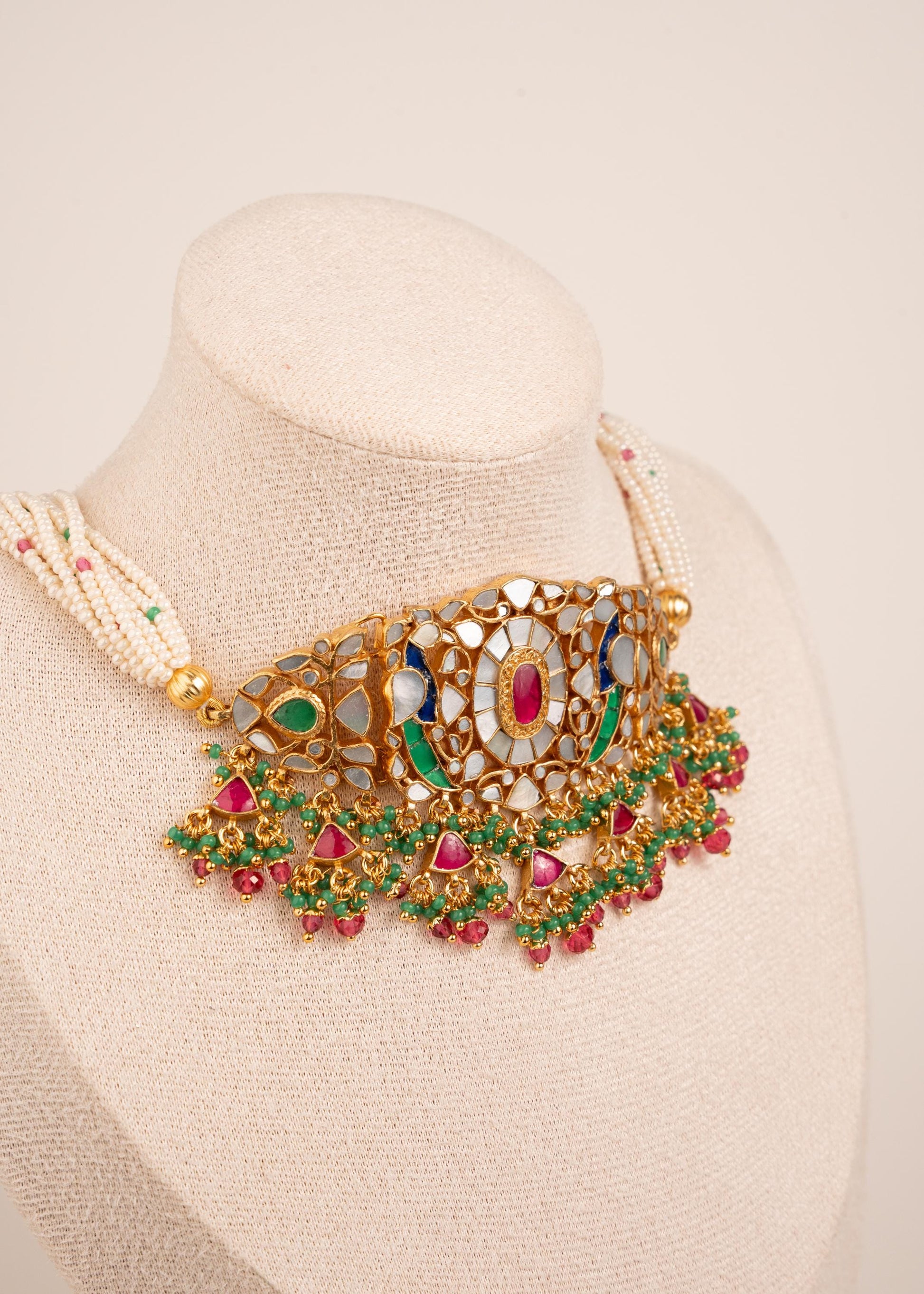 High Quality Pachi Kundan Choker Necklace Set with Earrings/ Traditional Pachi Kundan Necklace/ Indian Jewelry/ Pakistani Jewelry/ Wedding (etsy image id: 7974288848)