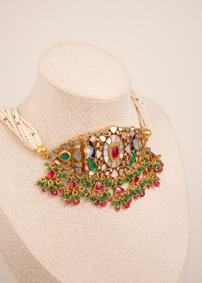 High Quality Pachi Kundan Choker Necklace Set with Earrings/ Traditional Pachi Kundan Necklace/ Indian Jewelry/ Pakistani Jewelry/ Wedding (etsy image id: 7974288848)