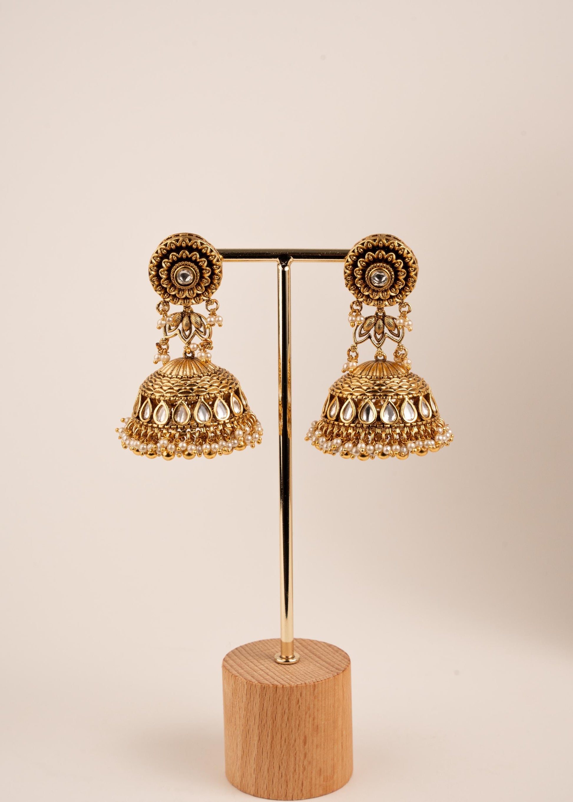 Premium Gold Plated Bridal Choker Necklace Set/ Traditional Antique Gold Kundan Jewelry/Indian Heavy Bridal Jewelry/ Pakistani Jewelry (etsy image id: 7974438326)
