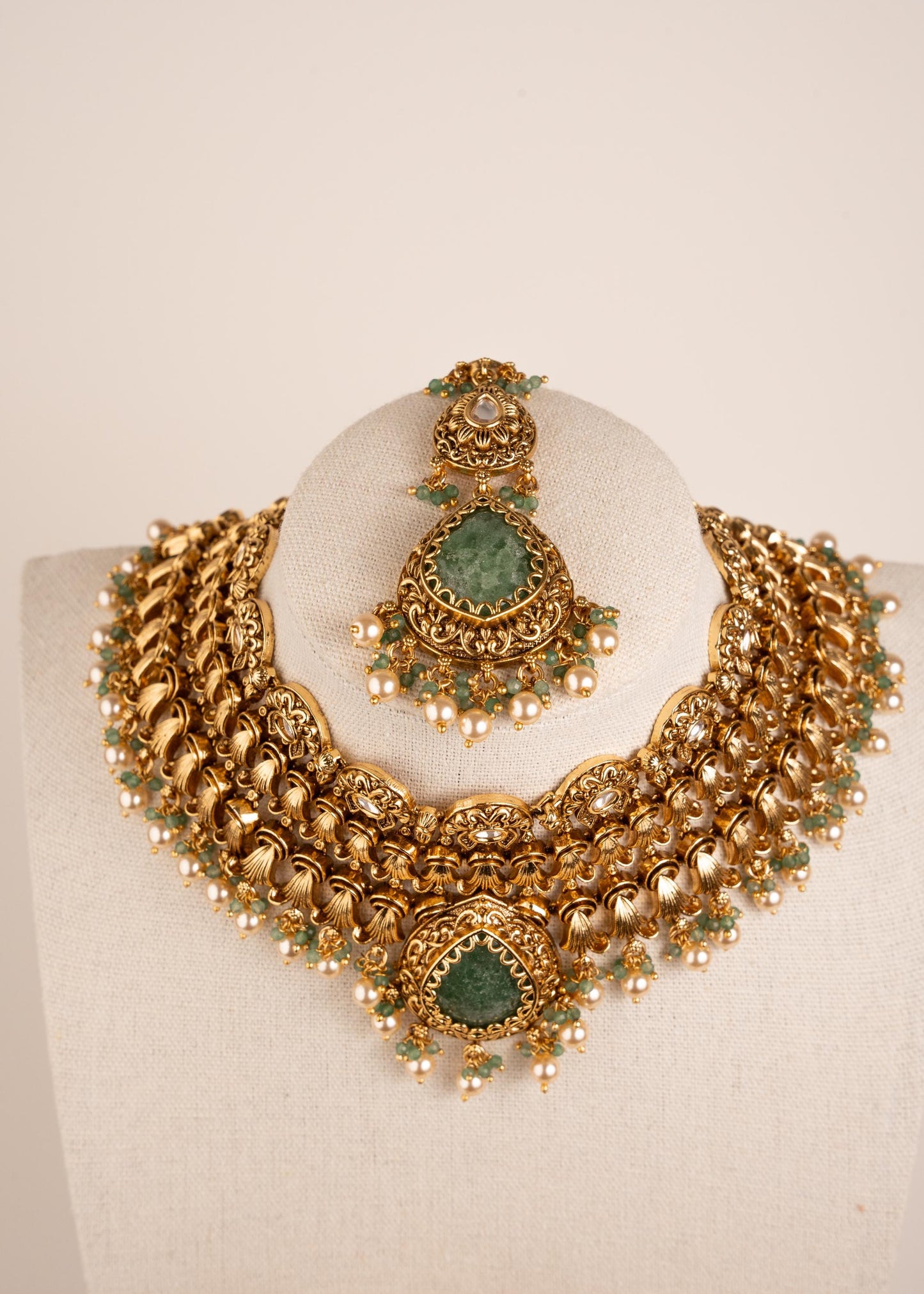 Traditional Kundan Choker Necklace Set/ Gold Plated Bridal Choker Set/ Indian Pakistani Jewelry/ Wedding choker Set/ Indian Temple Jewelry (etsy image id: 7974529056)