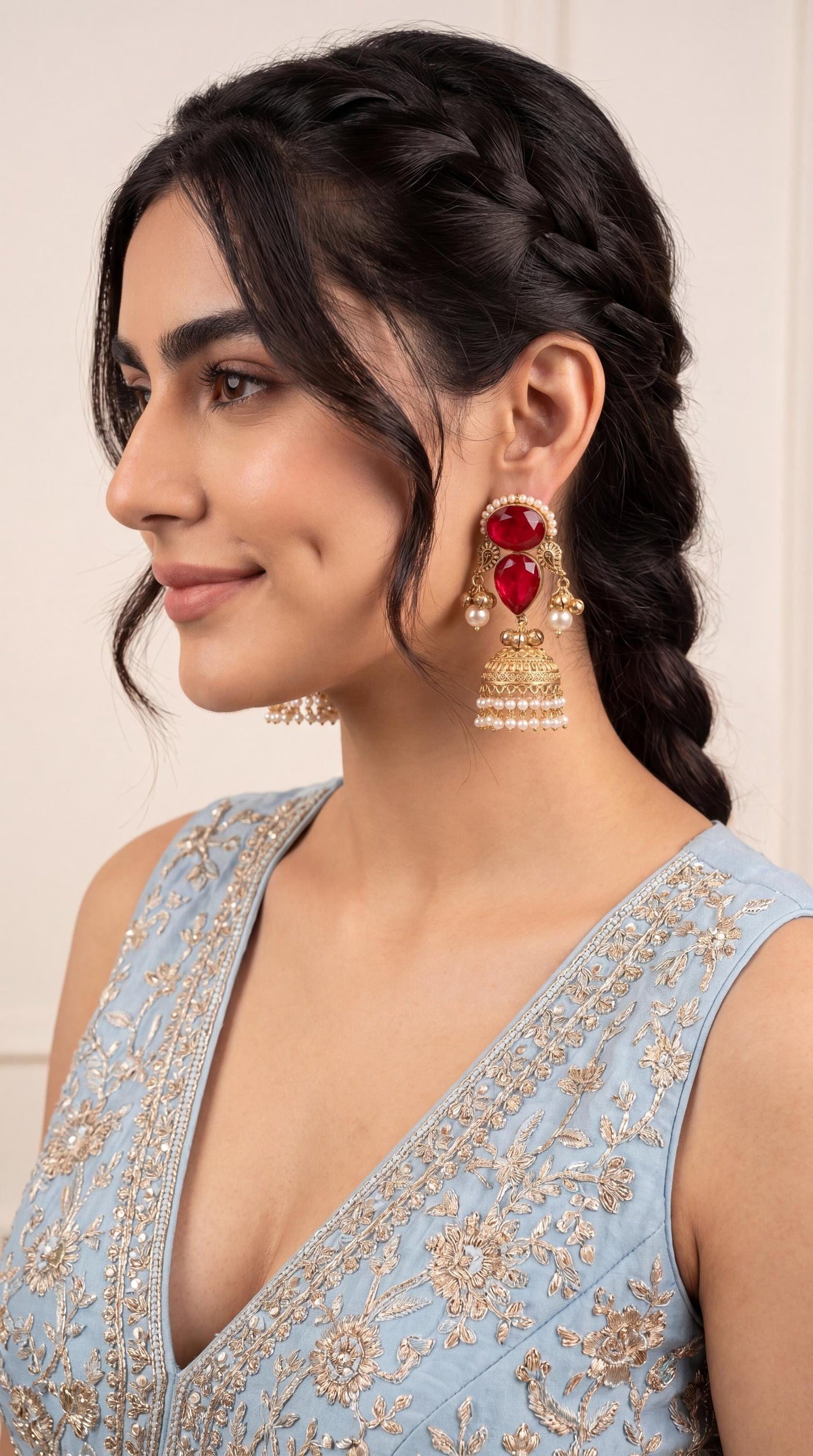Premium Quality kundan Kashmiri Earrings/ Kashmiri Indian Jewelry/ Ghugroo Earrings/ Gold Plated Earrings/ Statement Earrings/ Jhumkas (etsy image id: 7977537744)