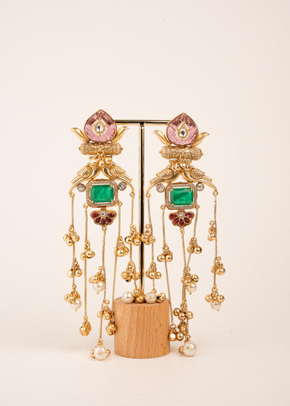 Viral Kashmiri Earrings/ Ghungroo Earrings/ Kashmiri Jhumkas/ Indian Jewelry/ Statement Earrings/ Long Kashmiri Earrings (etsy image id: 7995368174)