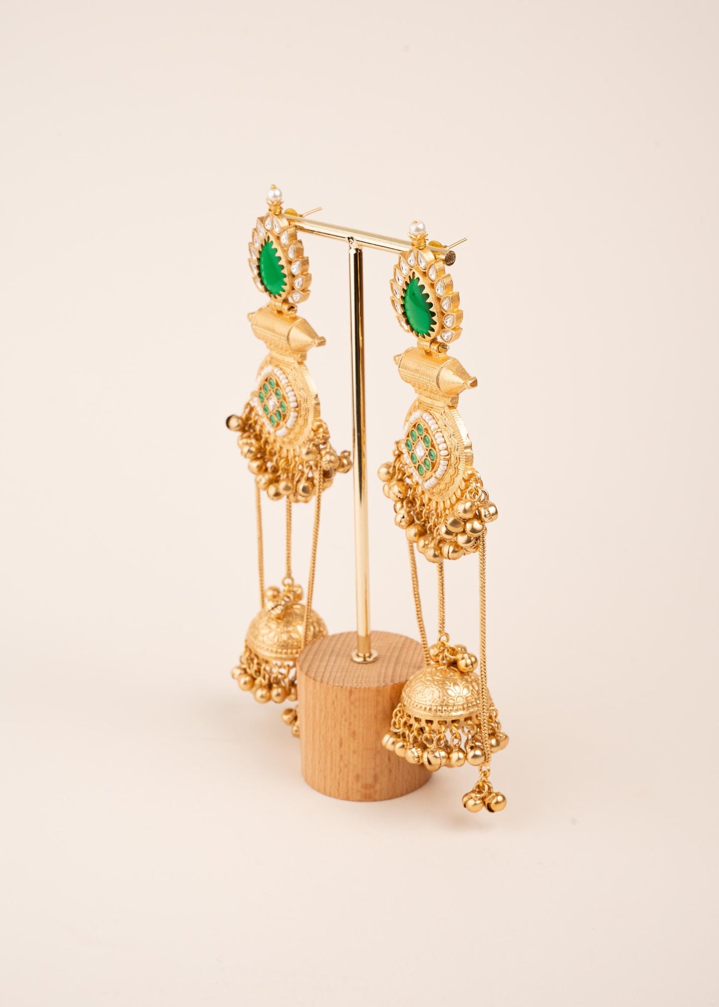 Sabyasachi Inspired Long Kashmiri Earrings/ Festive Gold Plated Long Jhumkas/ Bollywood Jewelry/ Indian Pakistani Jewelry/ Ghungroo Earrings (etsy image id: 7995570496)