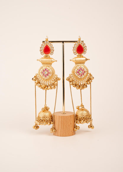 Sabyasachi Inspired Long Kashmiri Earrings/ Festive Gold Plated Long Jhumkas/ Bollywood Jewelry/ Indian Pakistani Jewelry/ Ghungroo Earrings (etsy image id: 7995576378)