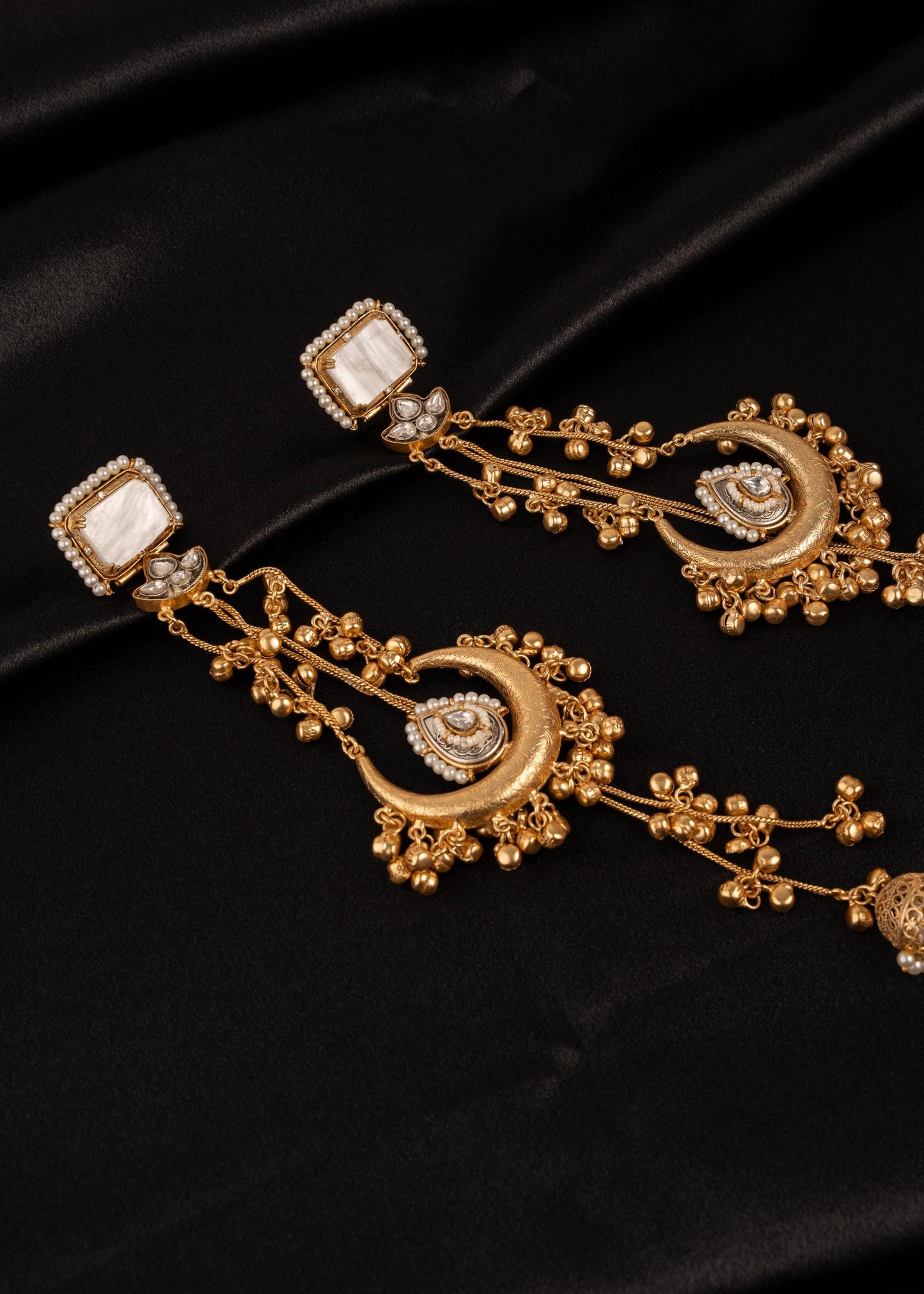 Premium detailed Kashmiri Chandbali Earrings/ Traditional Statement Earrings/ Ghungroo Earrings/ Kashmiri Long Earrings/ Ruby (etsy image id: 7995640794)