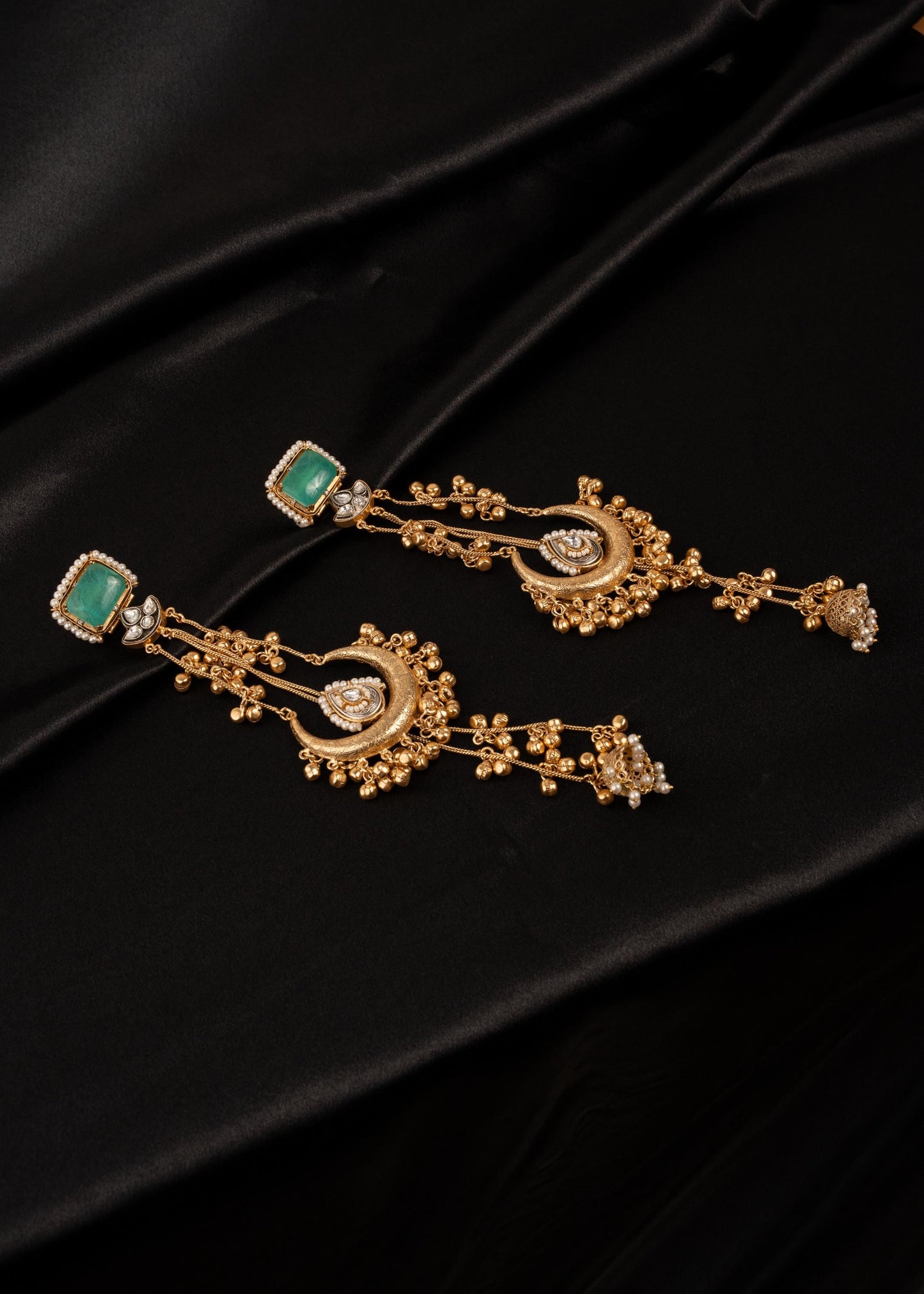 Premium detailed Kashmiri Chandbali Earrings/ Traditional Statement Earrings/ Ghungroo Earrings/ Kashmiri Long Earrings/ Ruby (etsy image id: 7995641284)