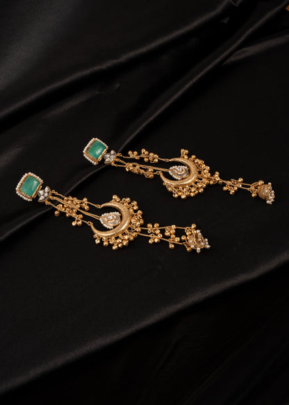 Premium detailed Kashmiri Chandbali Earrings/ Traditional Statement Earrings/ Ghungroo Earrings/ Kashmiri Long Earrings/ Ruby (etsy image id: 7995641284)