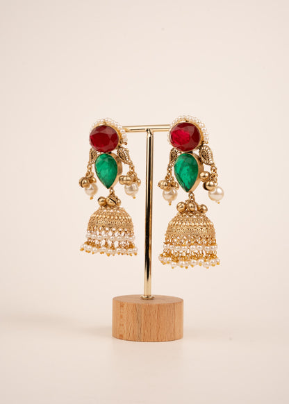 Premium Quality kundan Kashmiri Earrings/ Kashmiri Indian Jewelry/ Ghugroo Earrings/ Gold Plated Earrings/ Statement Earrings/ Jhumkas (etsy image id: 8022080301)