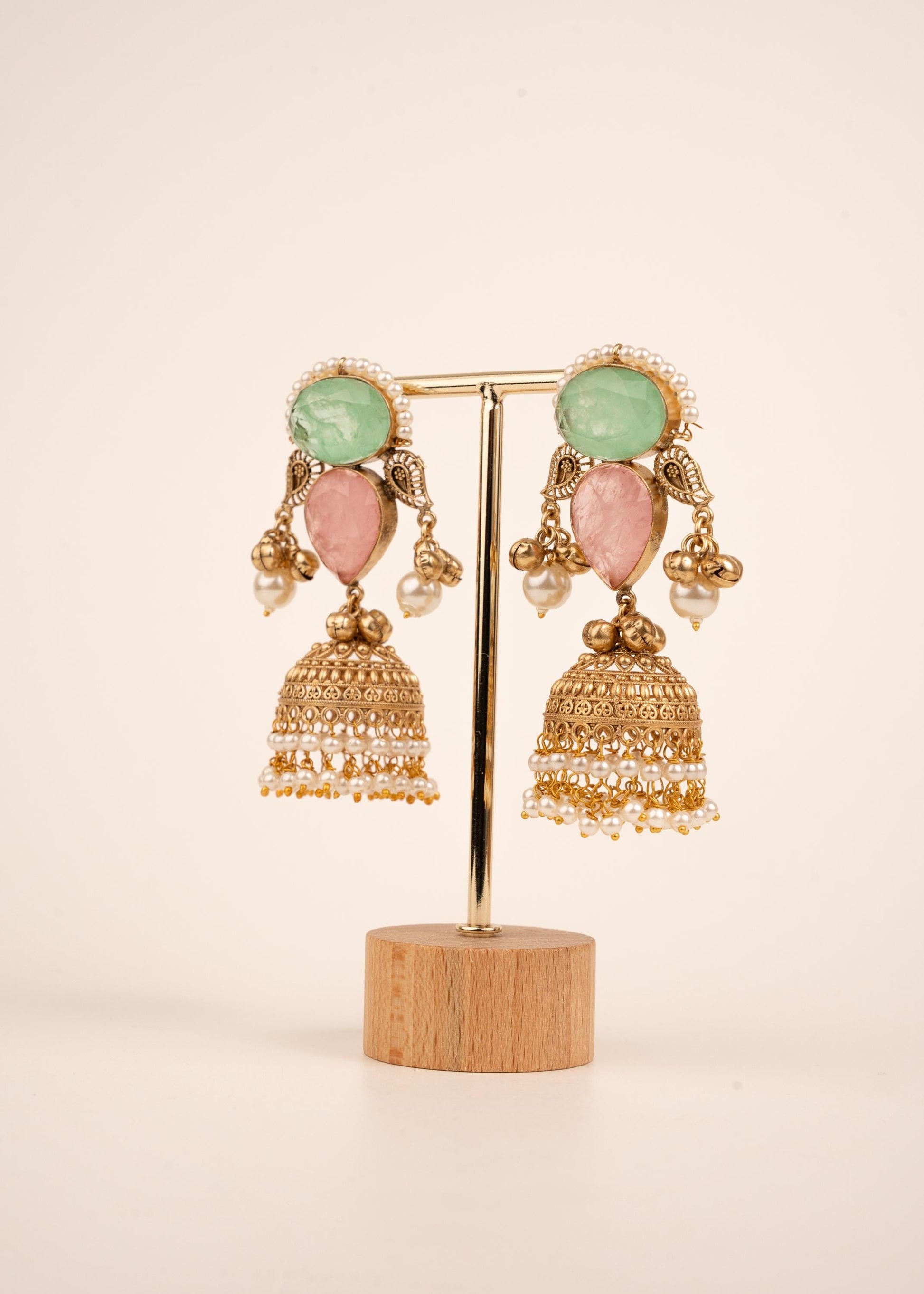 Premium Quality kundan Kashmiri Earrings/ Kashmiri Indian Jewelry/ Ghugroo Earrings/ Gold Plated Earrings/ Statement Earrings/ Jhumkas (etsy image id: 8022081367)