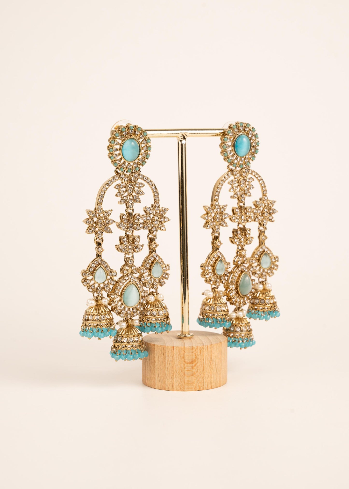 Indian Kundan Moissanite Earrings/ Gold Plated Statement Earrings/ Indian Jewelry/ Traditional Indian Bridal Earrings/ Bridal Wear Jewelry